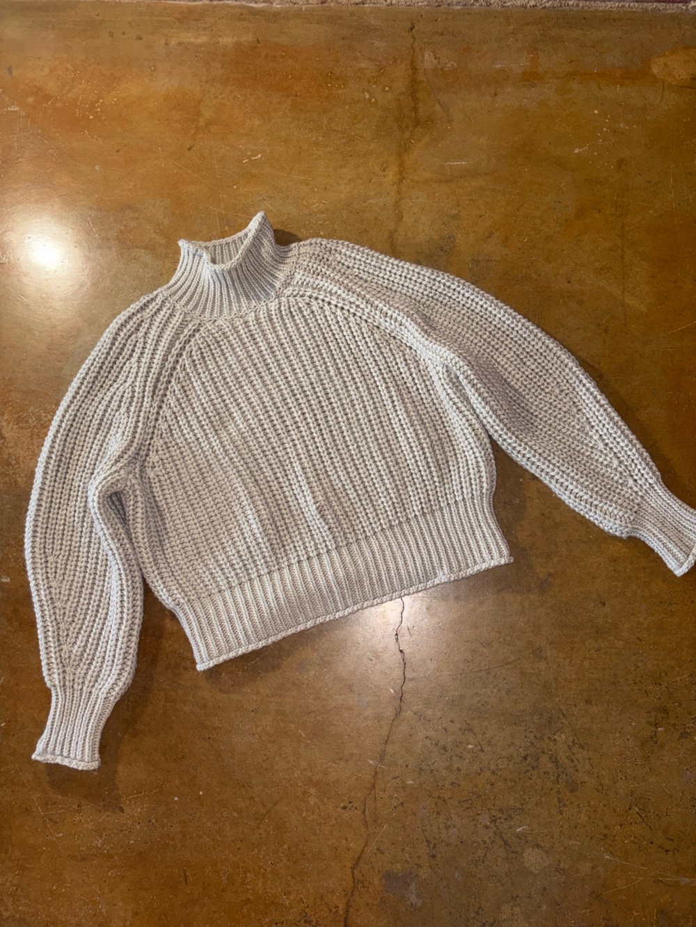 H&M Chunky Ribbed Turtleneck Sweater - Light Grey